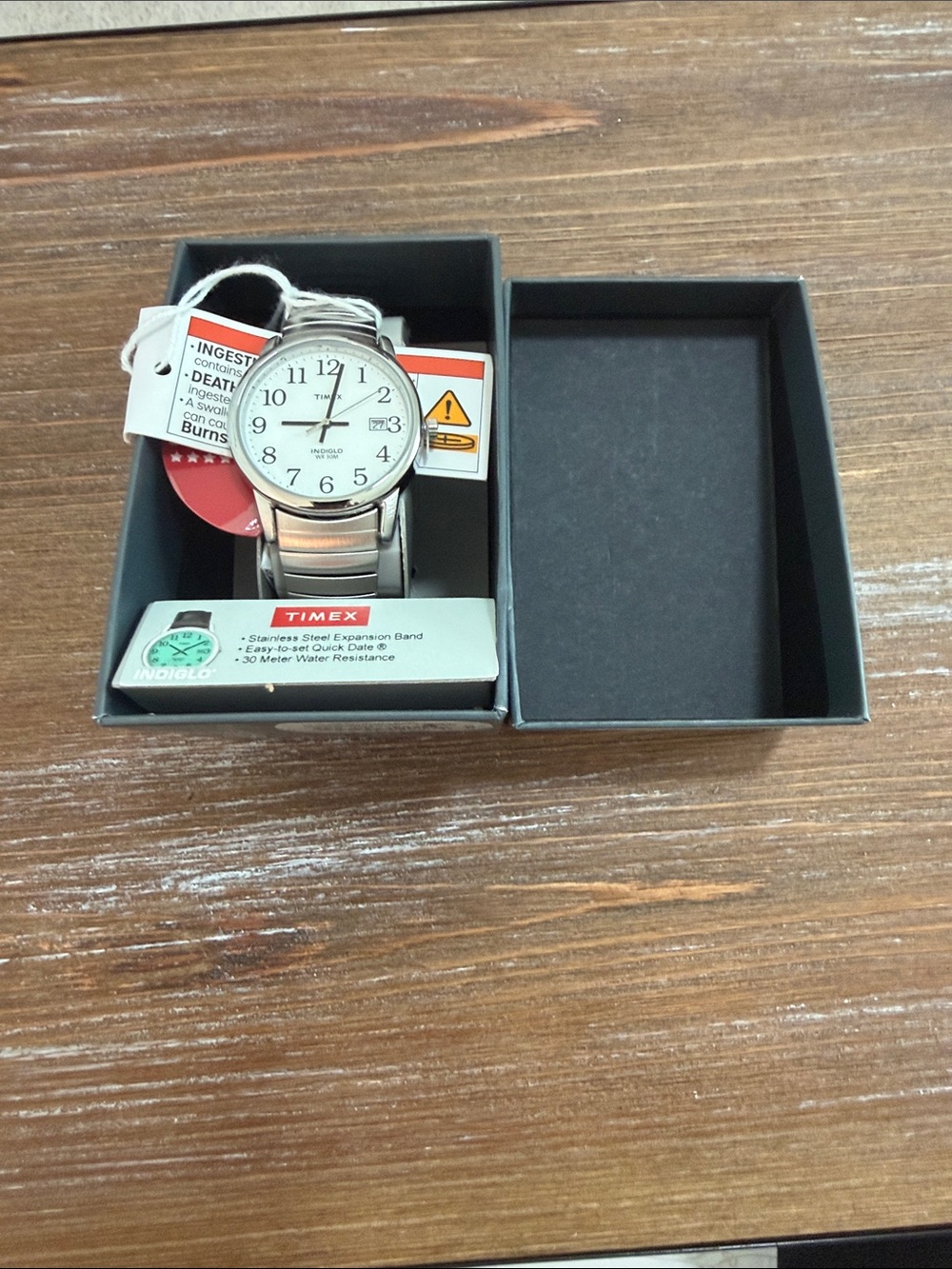 Timex Silver Stainless Steel Watch with White Dial